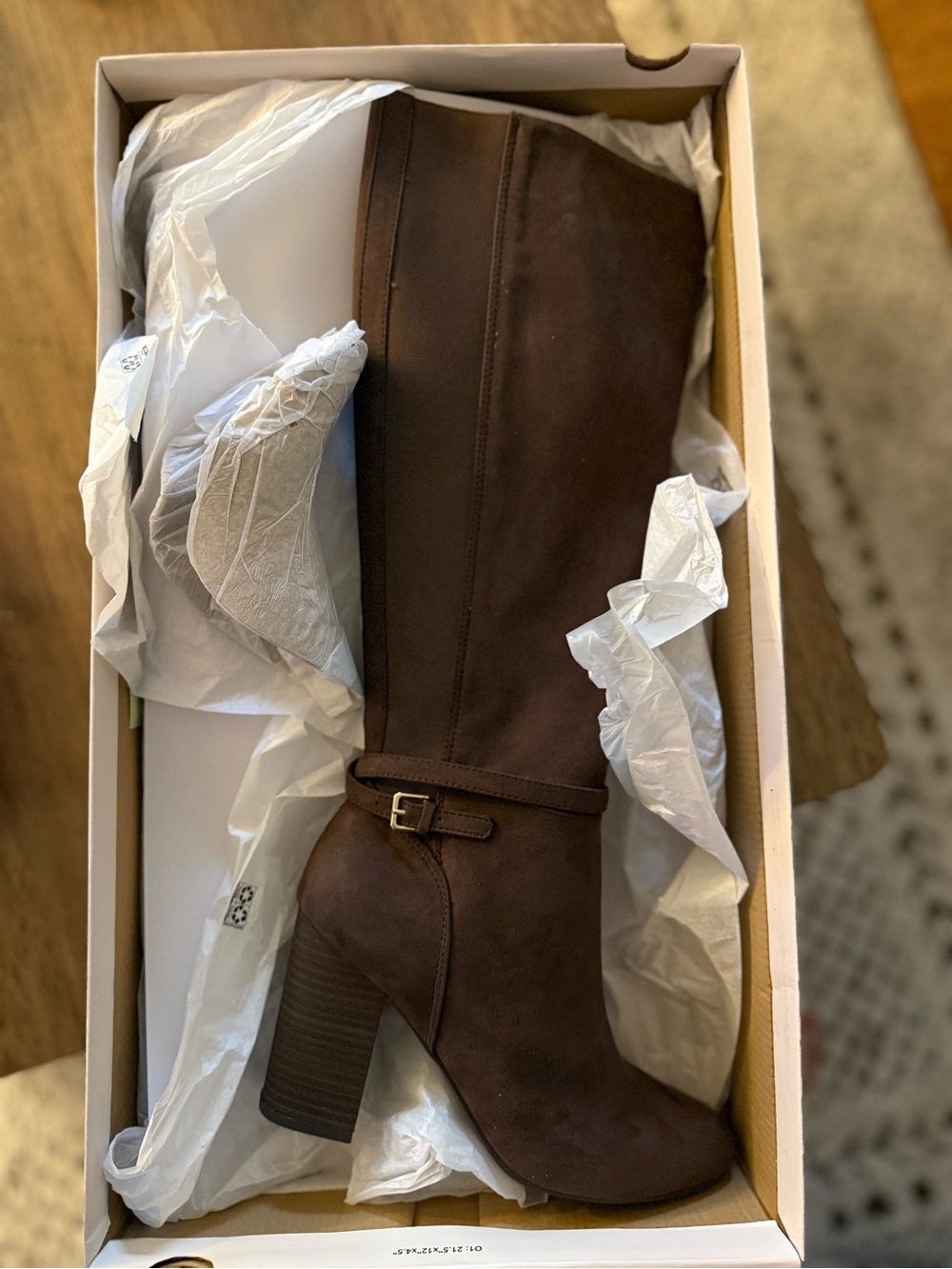 Women's Lauren Conrad Tall Brown Suede Block Heel Boot